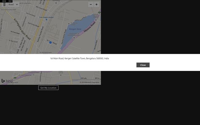 Output screen with message dialog box